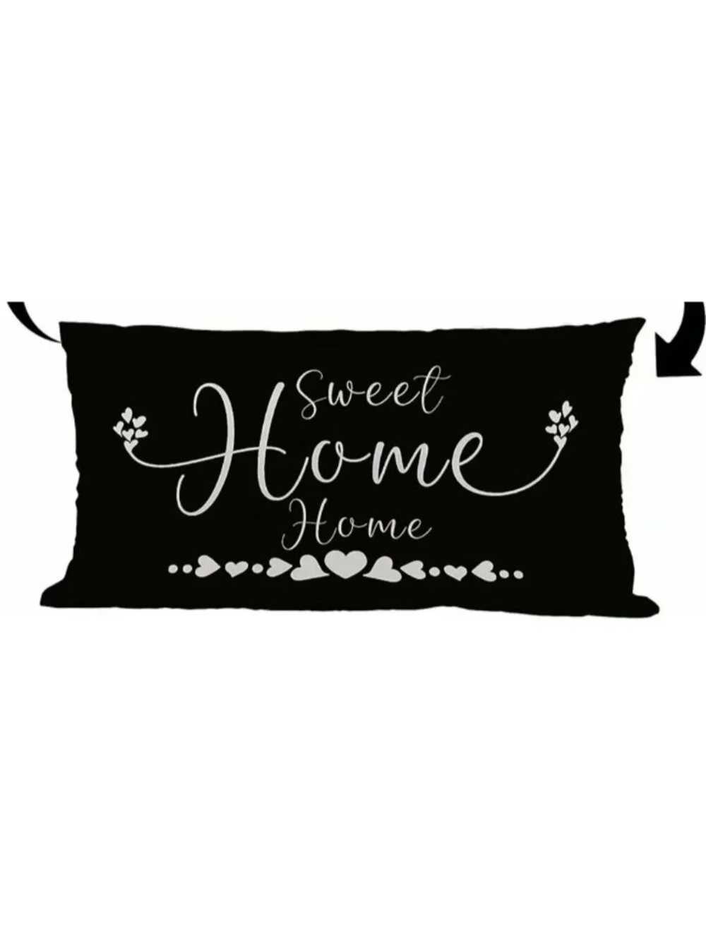 This is Us Farmhouse Pillow Covers Reversible‎ 20x12 Home Sweet BLACK family